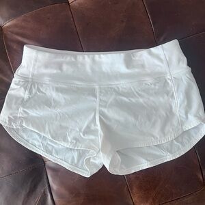 Lululemon Women's White Lined Athletic Shorts - Size 4 Regular